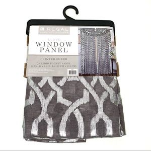 Printed Sheer Window Panel 52x85 Sliver/ Gray Regal Home Collection Lloyd - New